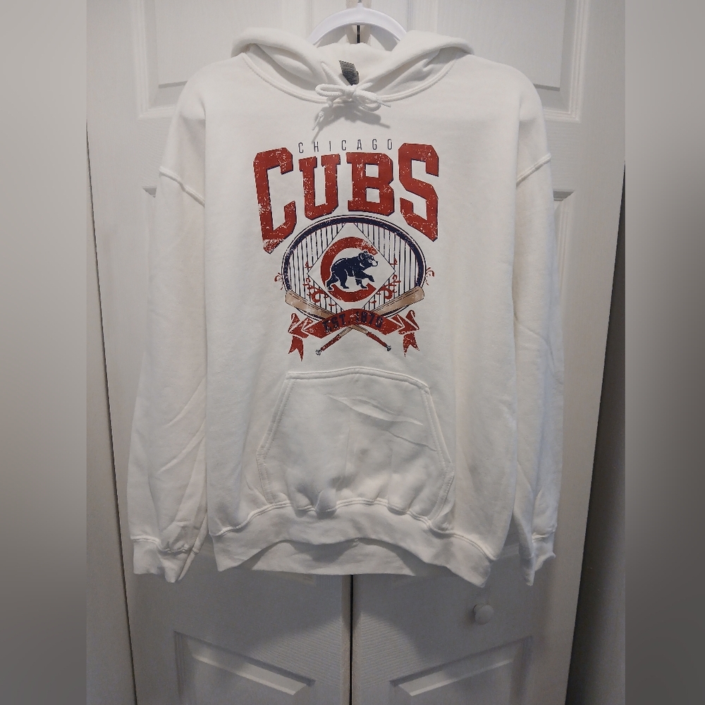 Chicago Cubs White Graphic Hoodie